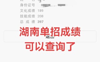 湖南高职单招成绩何时可查？