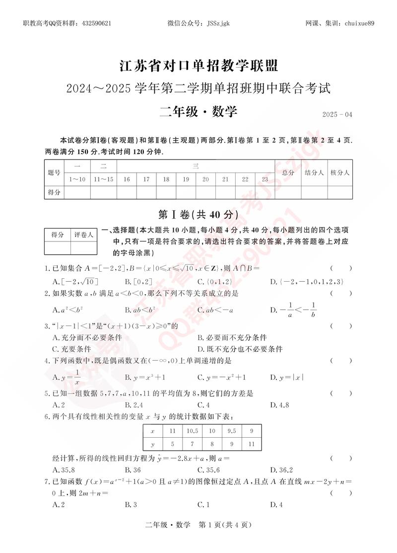 2025江苏对口单招试卷难度如何？-第1张图片-厚德教育培训