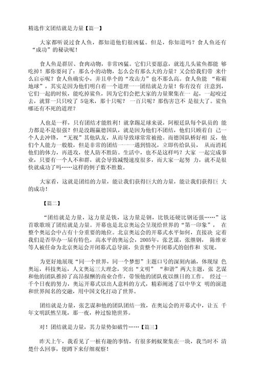 有关团结的议论文800-第1张图片-厚德教育培训